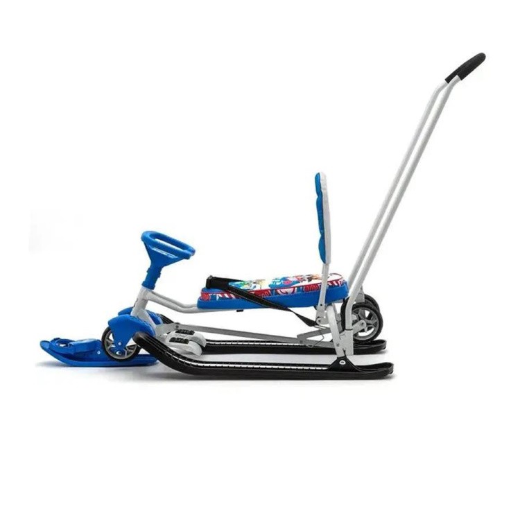 Снегокат детский со спинкой Тимка спорт 6 С машинками — картинка 13