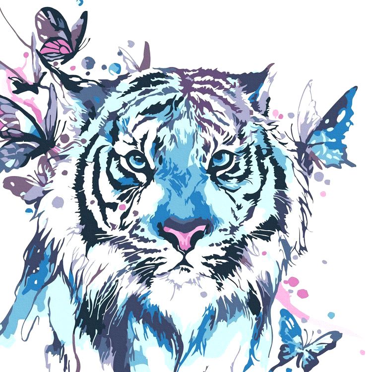 Картина по номерам «Голубой тигр»