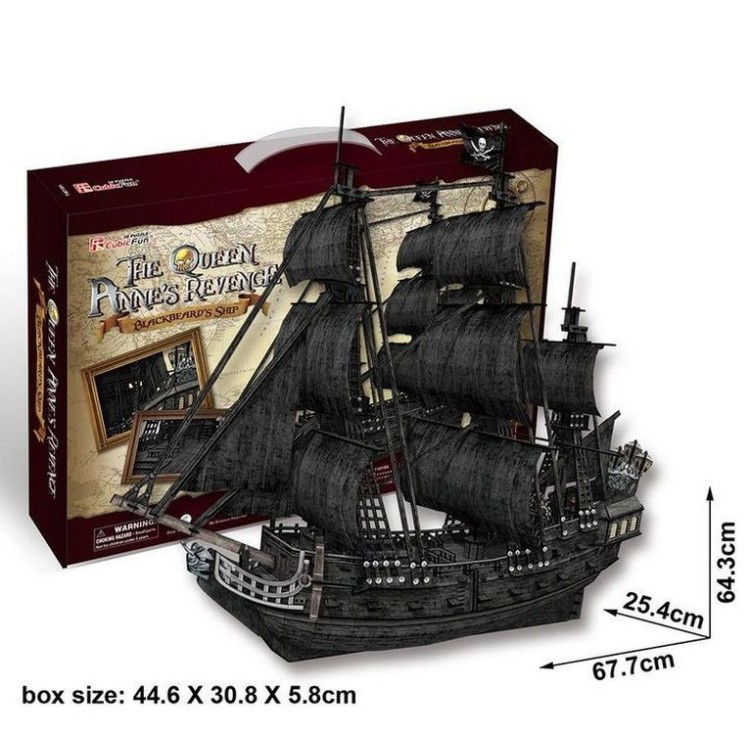 3D-пазл CubicFun Корабль «Месть королевы Анны» — картинка 4