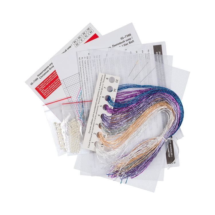 Набор для вышивания «Новогодняя игрушка. Лиловый шар» — картинка 7