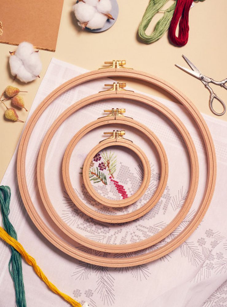 Пяльцы деревянные с винтом, диаметр 16 см, h=24 — картинка 4