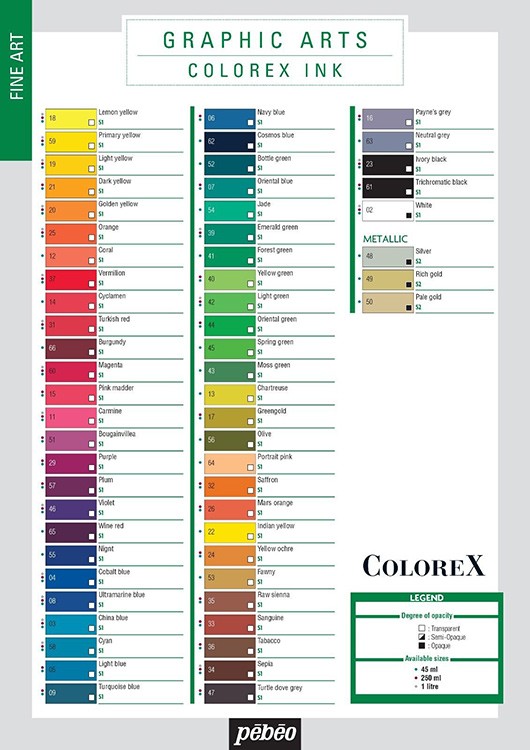 Набор акварельных чернил Pebeo Colorex 8 цветов, 20 мл — картинка 7