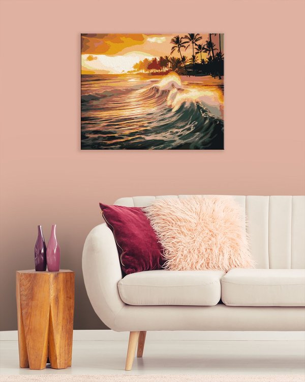 Картина по номерам «Лазурный прибой на закате» — картинка 3