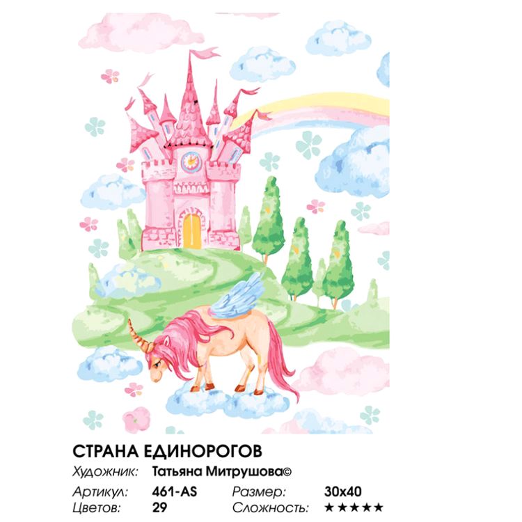 Картина по номерам «Страна единорогов» — картинка 2