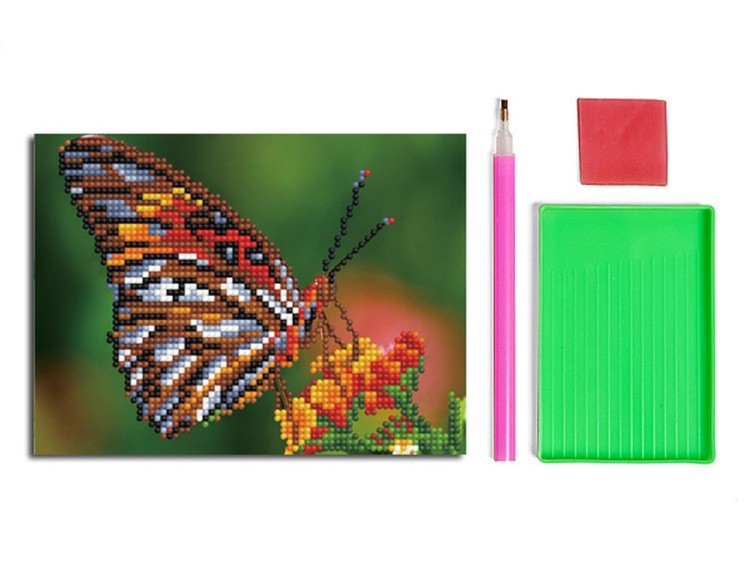 Алмазная вышивка-открытка «Яркая бабочка» — картинка 3