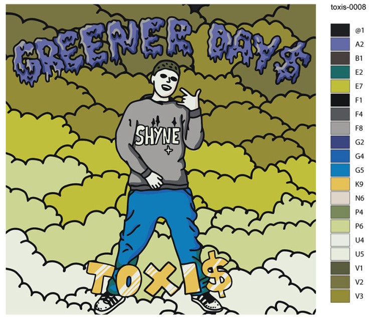 Картина по номерам «Рэп музыкант Toxis Токсис: Greener days» — картинка 2