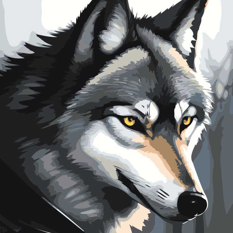 Картина по номерам «Хитрый волк»