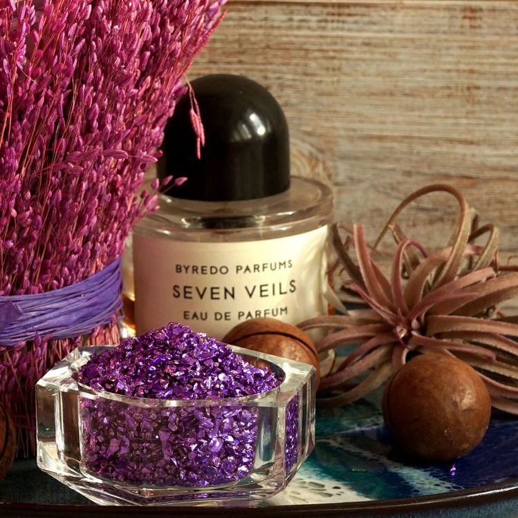 Стеклянная крошка мелкая сиреневая, 100 гр — картинка 2