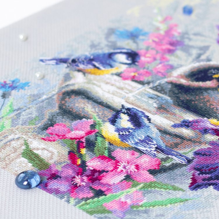 Набор для вышивания «Синицы у фонтана» — картинка 4