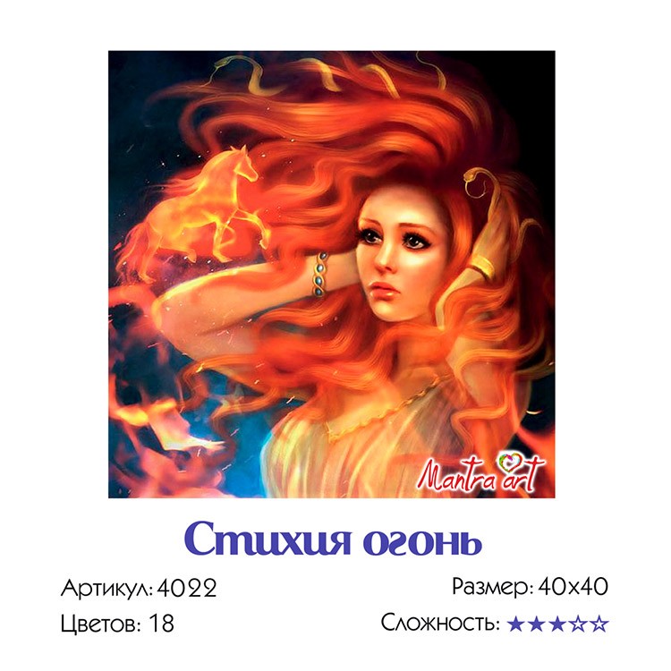 Картина по номерам «3. Стихия огонь» — картинка 3