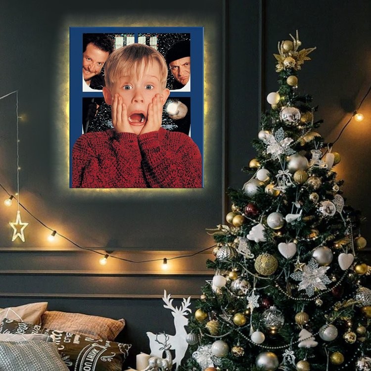 Картина по номерам «Один дома» LED подсветка — картинка 3