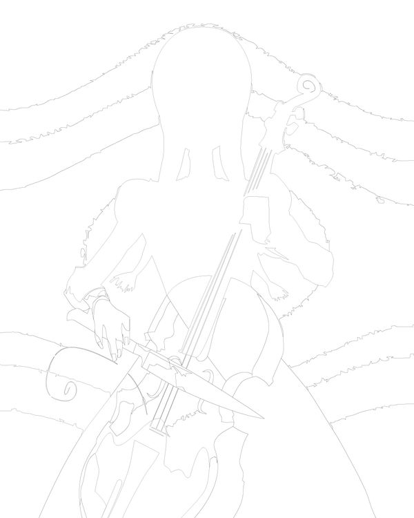 Картина по номерам «Wednesday Уэнсдей Аддамс: Арт с виолончелью» — картинка 2