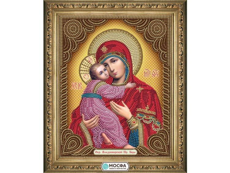Схема для вышивки бисером «Икона Владимирская Богородица»