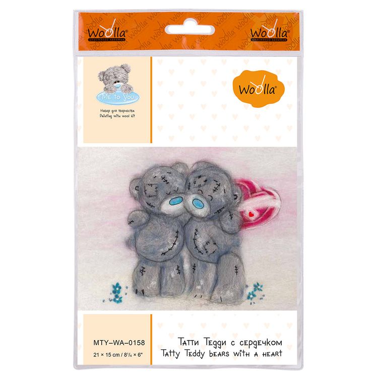 Картина шерстью «Татти Тедди с сердечком» — картинка 3