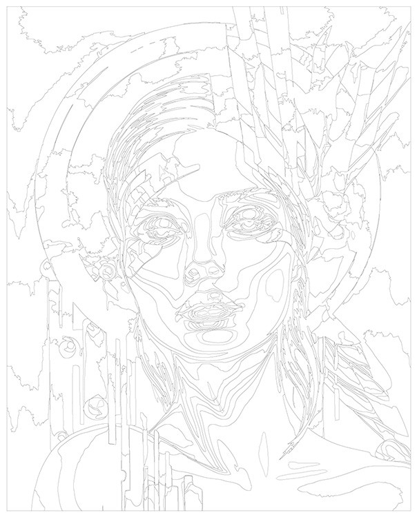 Картина по номерам «Портрет девушки на фоне круга 2» — картинка 3