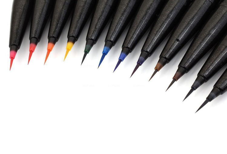 Браш пен Brush Sign Pen Artist, ultra-fine, 0,5 - 5 мм, цвет: розовый, Pentel — картинка 8