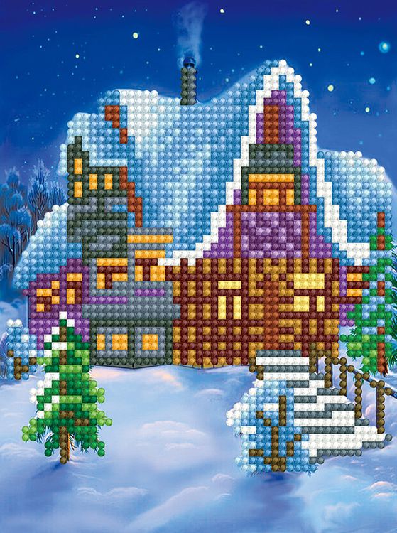 Алмазная вышивка «Зимний домик» — картинка 2