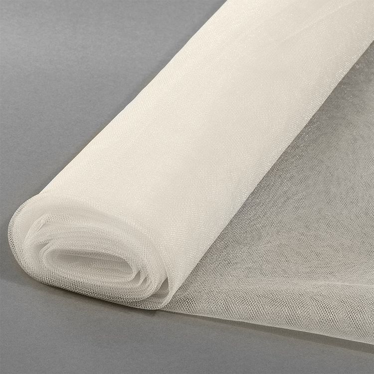 Фатин Kristal средней жесткости, блестящий, 5 м, ширина 300 см, 100% полиэстер, цвет: молочный — картинка 4