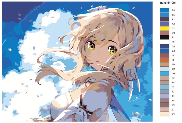 Картина по номерам «Genshin Impact Геншин Импакт: Люмин» — картинка 2