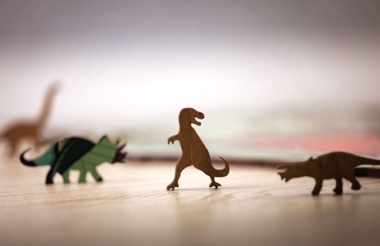 Деревянные фигурные пазлы «Динозавр T-REX», Eco Wood Art — картинка 2