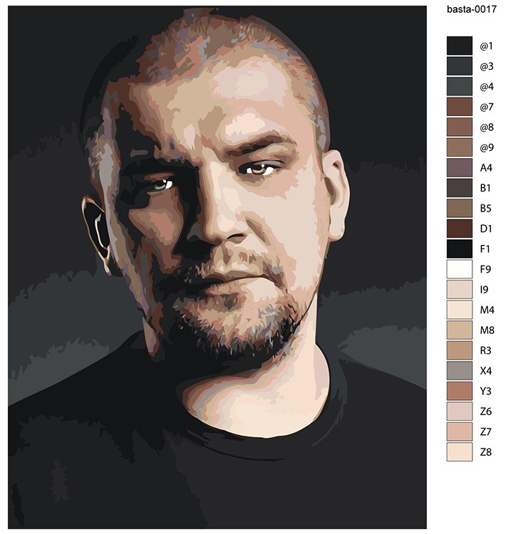Картина по номерам «Рэпер Баста Василий Вакуленко 17» — картинка 2