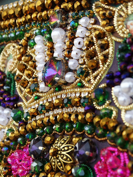 Набор для вышивания хрустальными камнями Богородица «Феодоровская» (акриловый жемчуг) — картинка 10