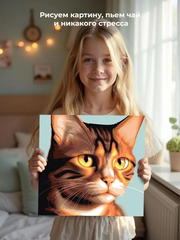 Картина по номерам «Кошачий взгляд» — картинка 6