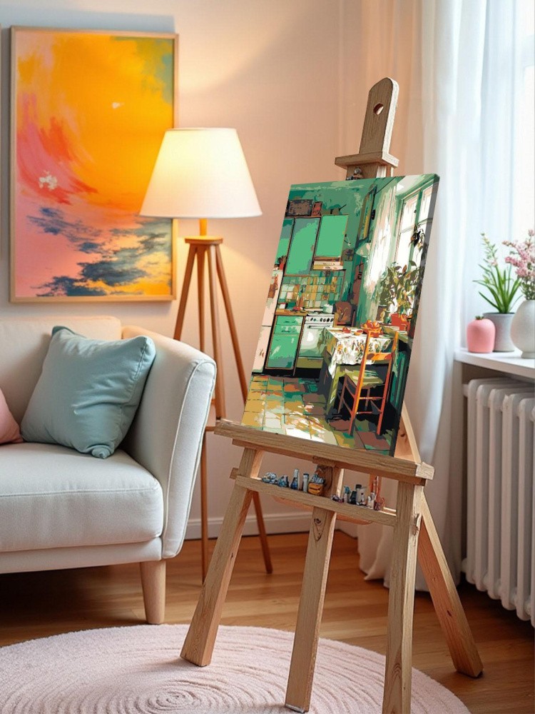 Картина по номерам Дома панельки родные эстетичная кухня — картинка 9