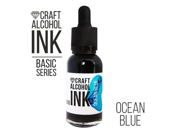 Алкогольные чернила бирюзовые (Ocean Blue) 30 мл, Craft Alcohol INK