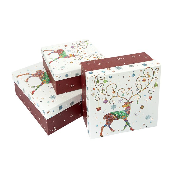 Набор подарочных коробок, форма: квадрат, 3 шт., Stilerra — картинка 2