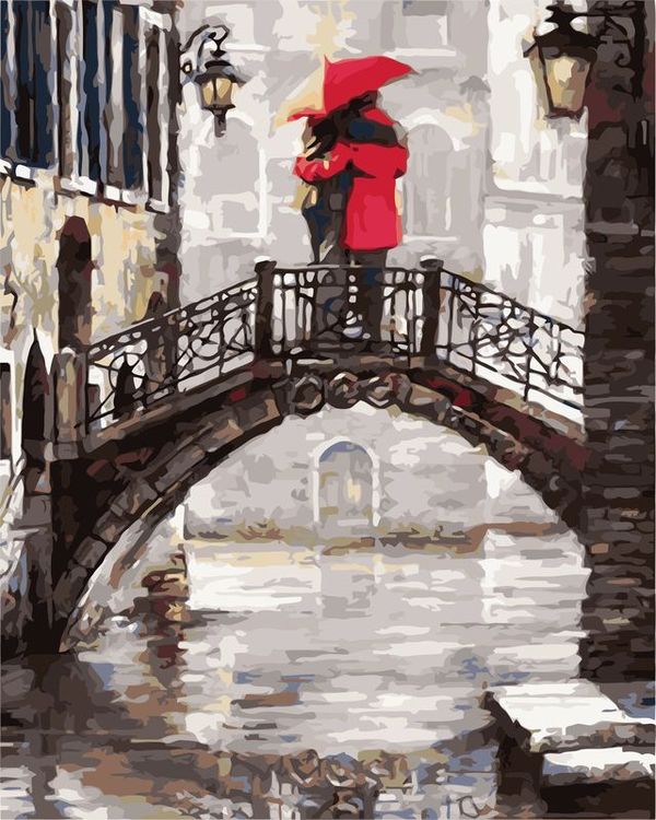 Алмазная вышивка «Встреча под дождем» — картинка 2