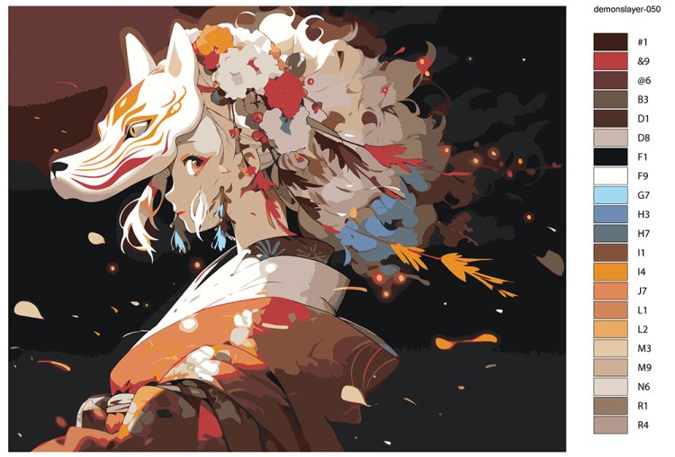 Картина по номерам «Клинок рассекающий демонов: В маске волка» — картинка 2