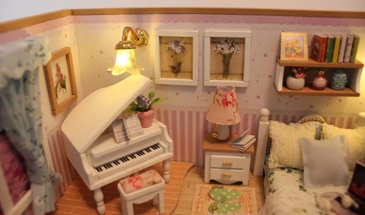 Сборная модель Румбокс. Миниатюрная комната «Музыкальная комната» — картинка 6