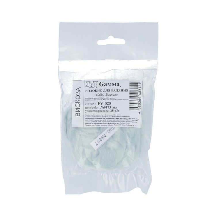 Шерсть для валяния Gamma FV-025, цвет №0173 (лёд), 25 г — картинка 2