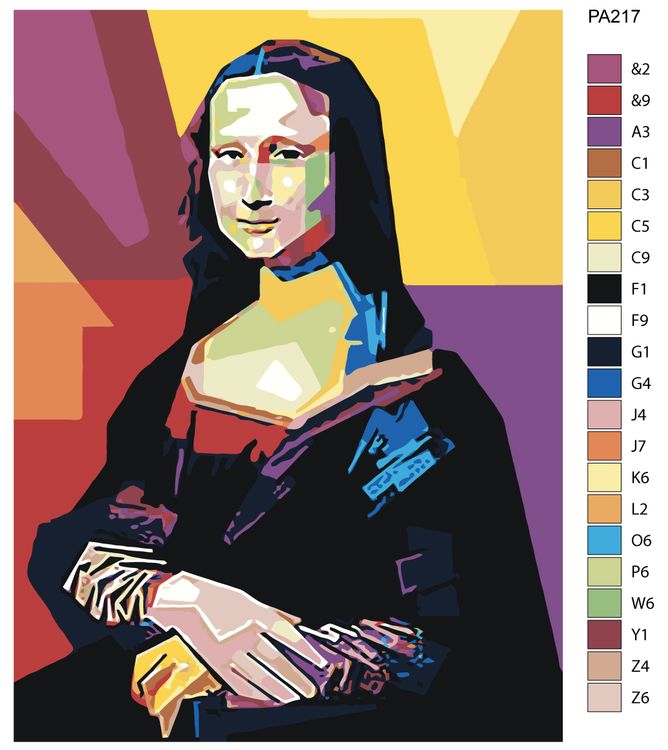 Картина по номерам «Яркая Мона Лиза» — картинка 2