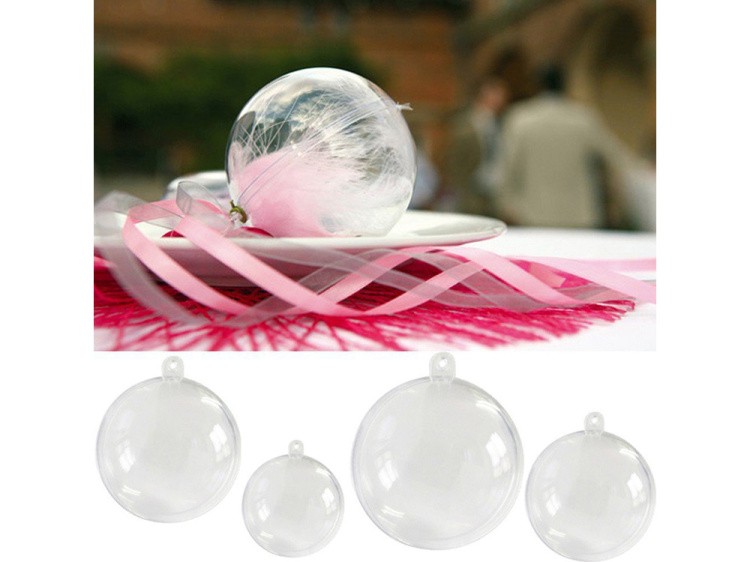 Шар пластиковый прозрачный половинками (d 12 см), 1 шт. — картинка 3