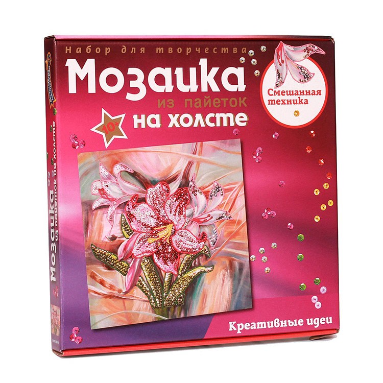 Картина на холсте из пайеток «Лилии» — картинка 3