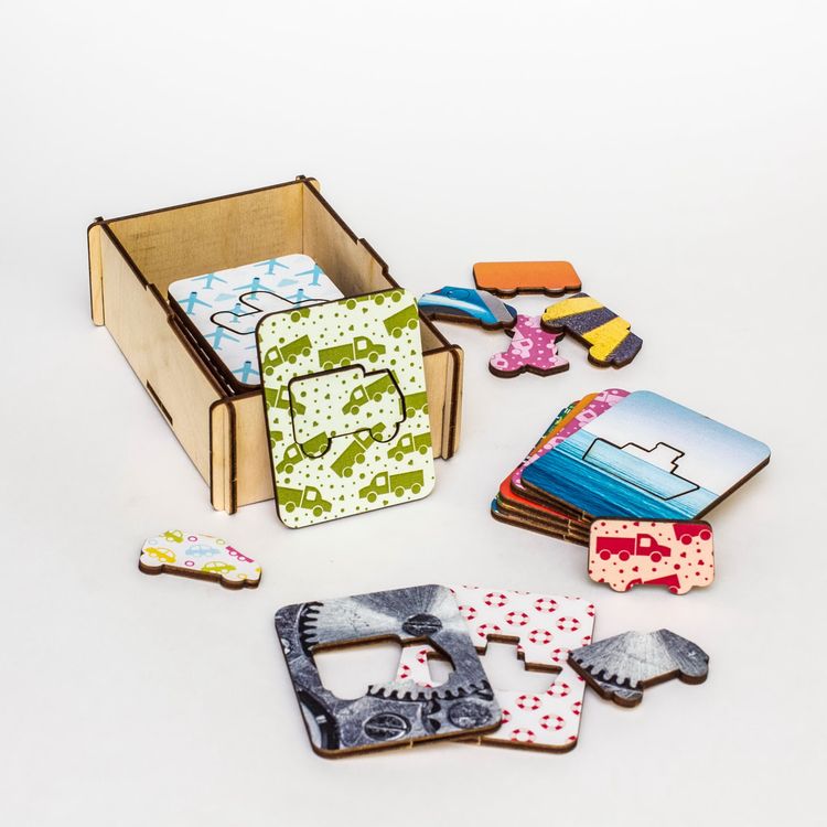 Развивающее пособие из дерева. Доски Сегена «Транспорт», набор 18 шт. — картинка 3