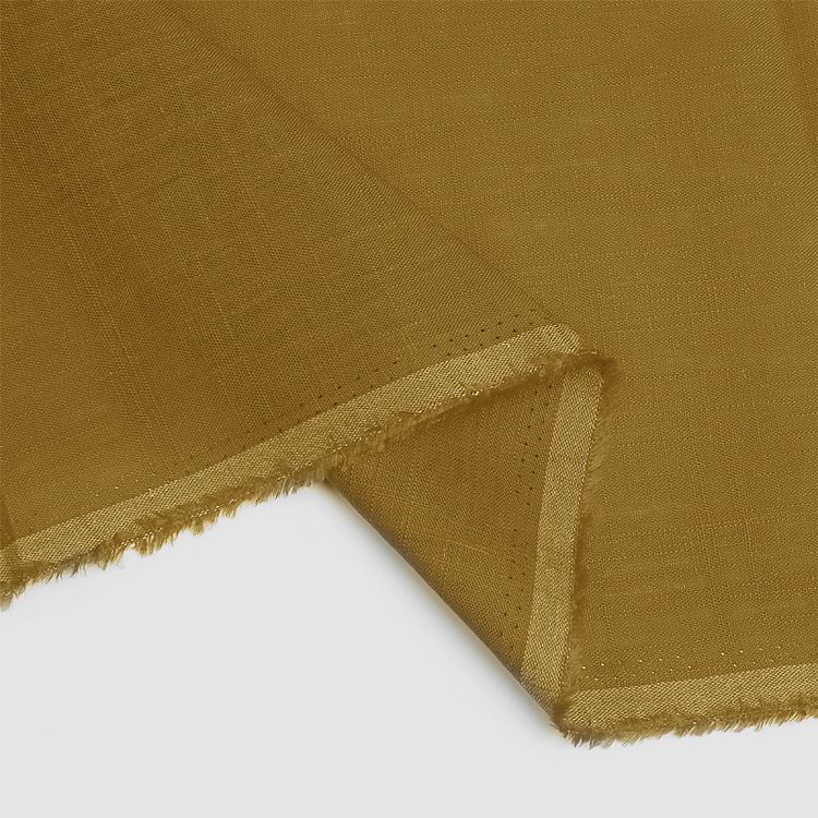 Ткань льняная, 1 м x 140 см, 190 г/м², цвет: горчица, TBY — картинка 4