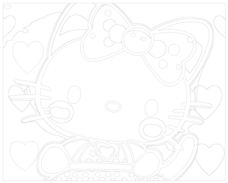 Картина по номерам «Аниме Hello Kitty Хеллоу Китти: Сердечки 3» — картинка 3