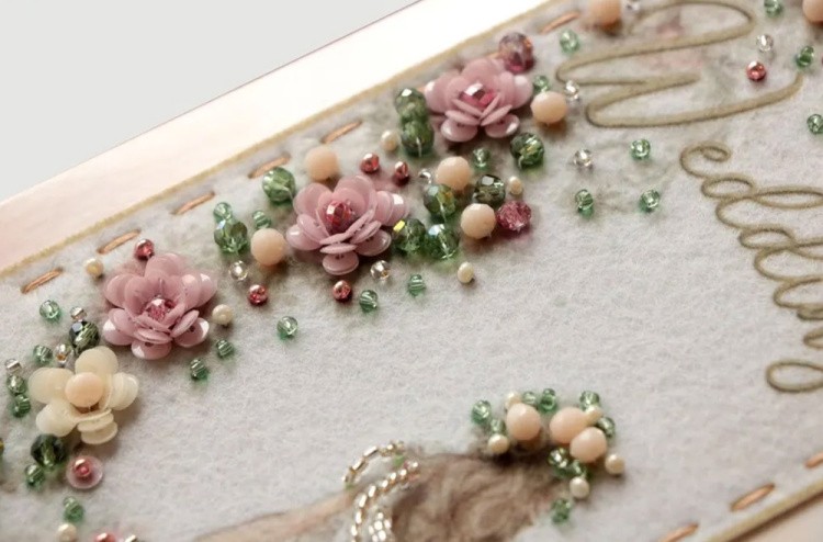 Набор для вышивания хрустальными бусинами открытка-конверт «Невеста» — картинка 2