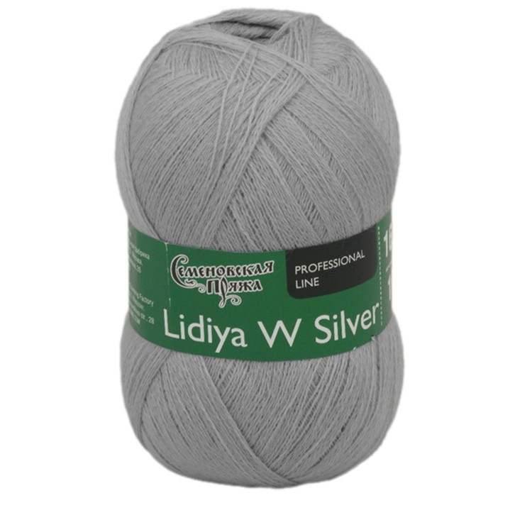Пряжа Семеновская Lidiya W silver (163916), мокрый снег, 5 шт. по 100 г — картинка 2