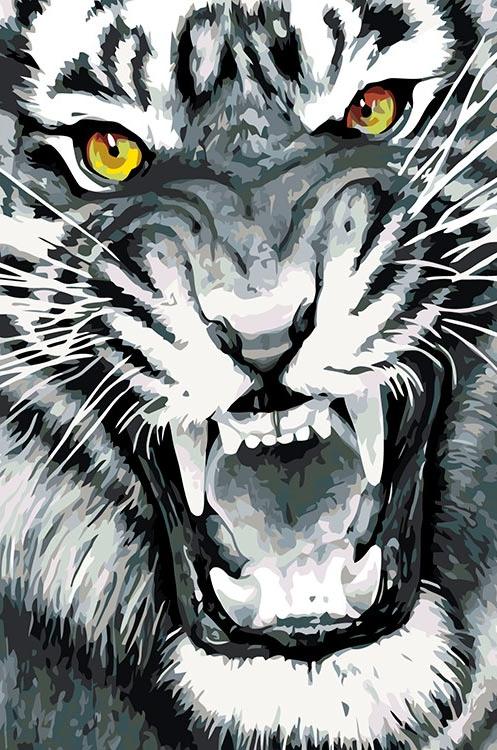 Картина по номерам «Ярость тигра»