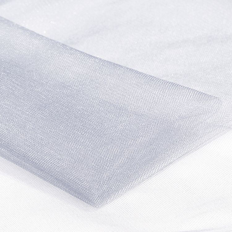 Фатин Kristal средней жесткости, блестящий, 5 м, ширина 300 см, 100% полиэстер, цвет: серый — картинка 2