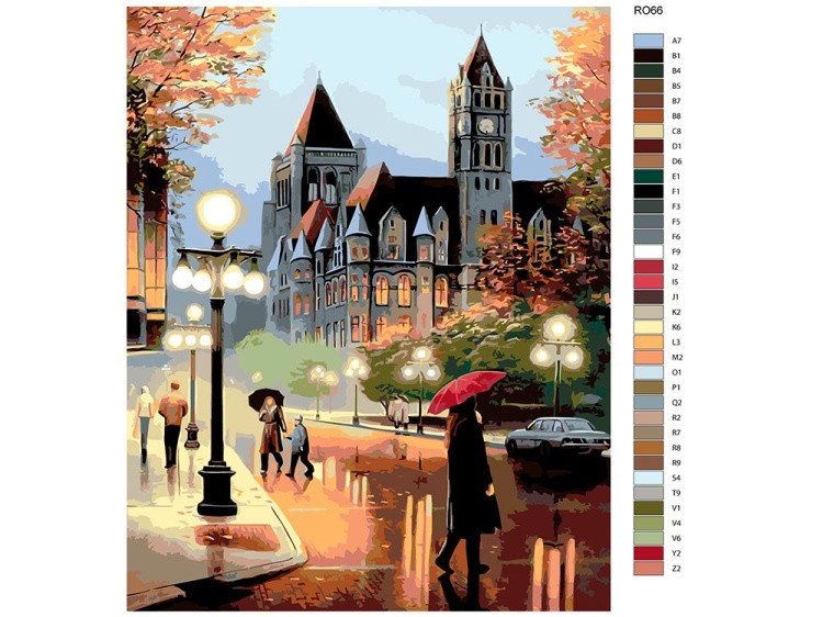 Картина по номерам «Вечер в городе» — картинка 2