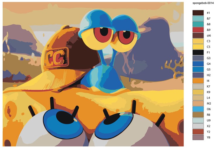 Картина по номерам «Губка Спанч Боб и улитка Гэри 2» — картинка 2