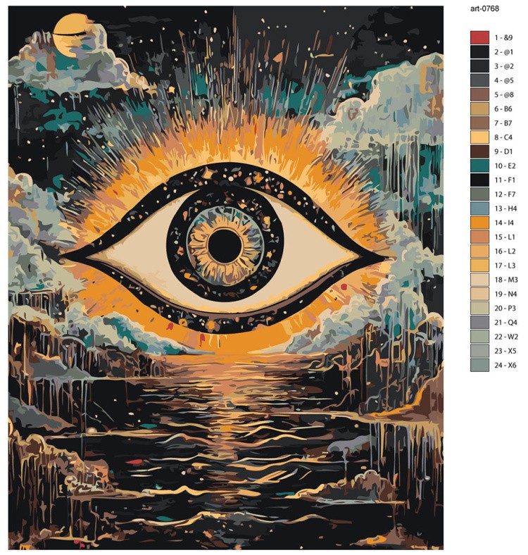 Картина по номерам Третий глаз в стиле психоделия арт — картинка 2