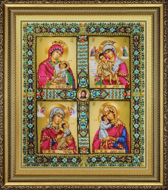 Набор вышивки бисером «Четырехчастная Икона Пресвятой Богородицы»