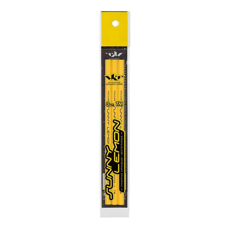 Набор графитных карандашей ВКФ «Sunny lemon» ТМ (HB), 3 шт.