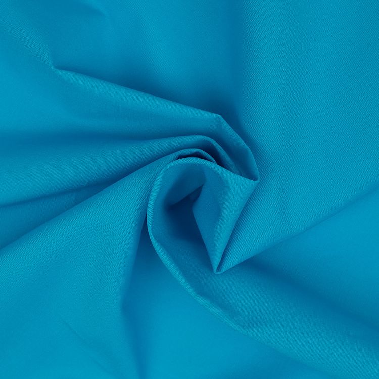 Ткань Поплин стрейч, 5 м x 150 см, 125 г/м², цвет: ярко-голубой, TBY